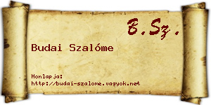 Budai Szalóme névjegykártya